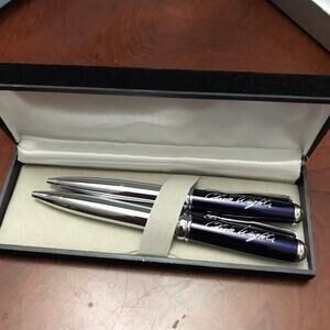 Vintage Rare Oliver Wight Black Pen and Mechanical Pencil Set with Velvet Case
